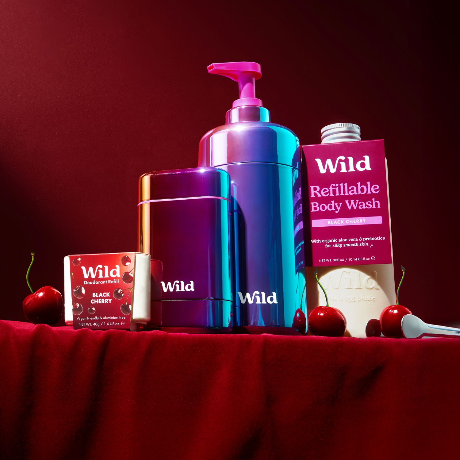 Caption: a table topped with lots of different types of skin care products