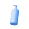 Caption: a blue water bottle with the word wild on it