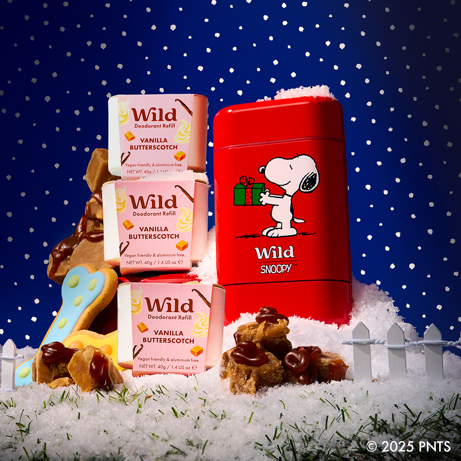 Bijschrift: een stapel verschillende soorten snoep voor een blauwe achtergrond