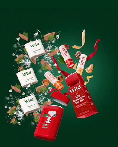 Caption: a green background with a bunch of christmas items