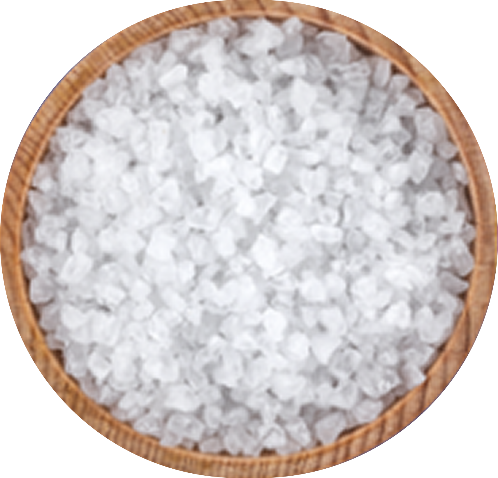 Caption: a wooden bowl filled with white sugar