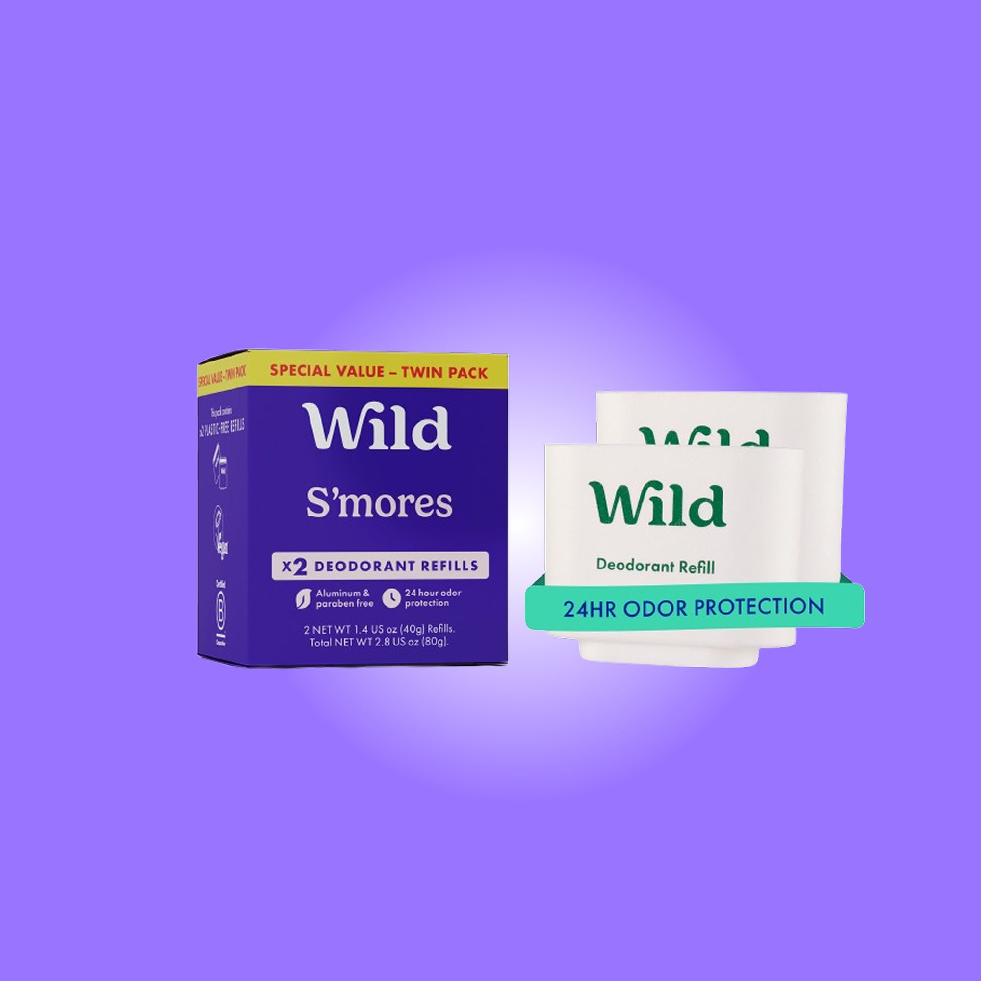 Caption: a box of wild s'mores and a packet of wild s'more