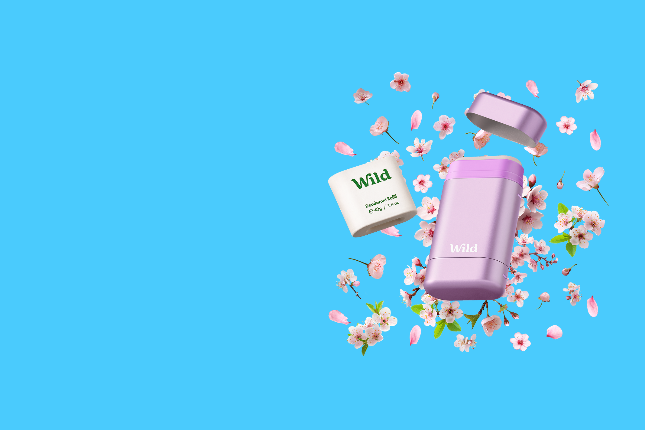 Caption: a blue background with pink and white items on it