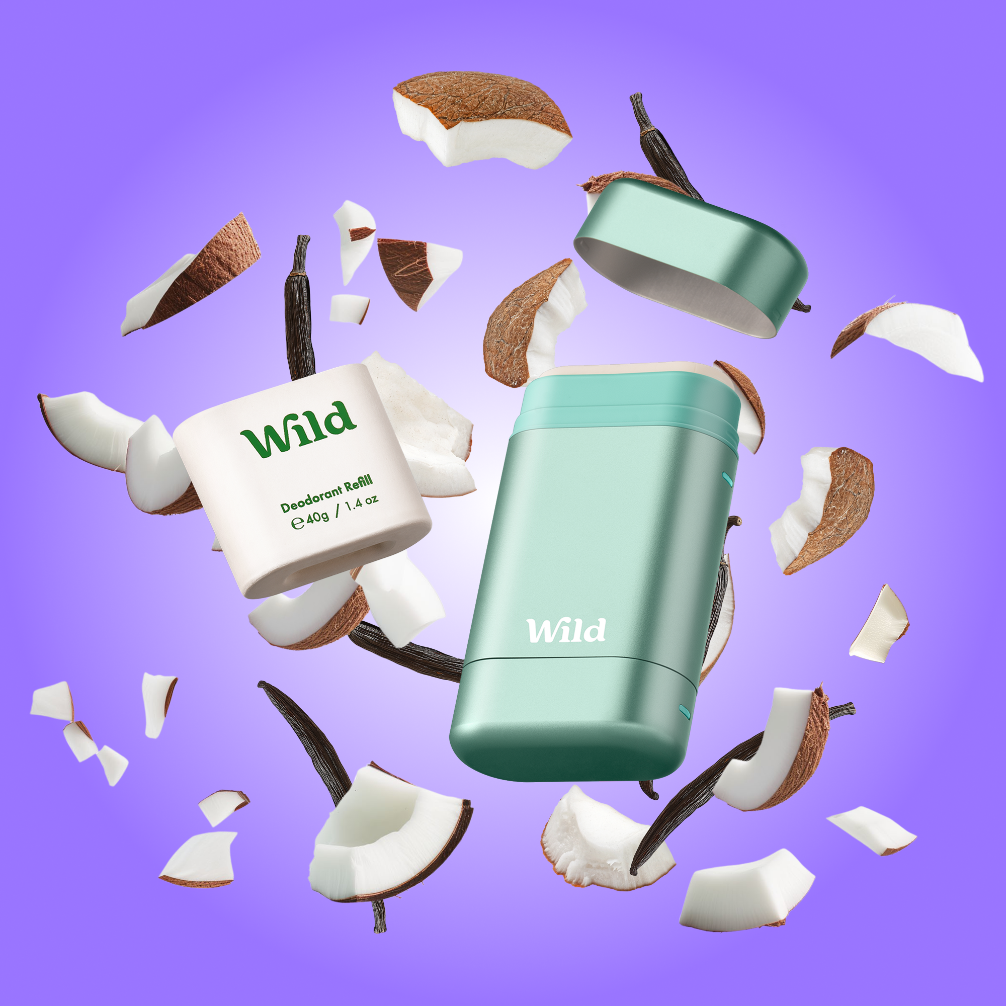 Caption: a couple of items that are on a purple background