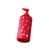 Caption: a red sippy cup with hearts on it