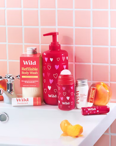 Caption: a bathroom sink with a lot of personal care items on it