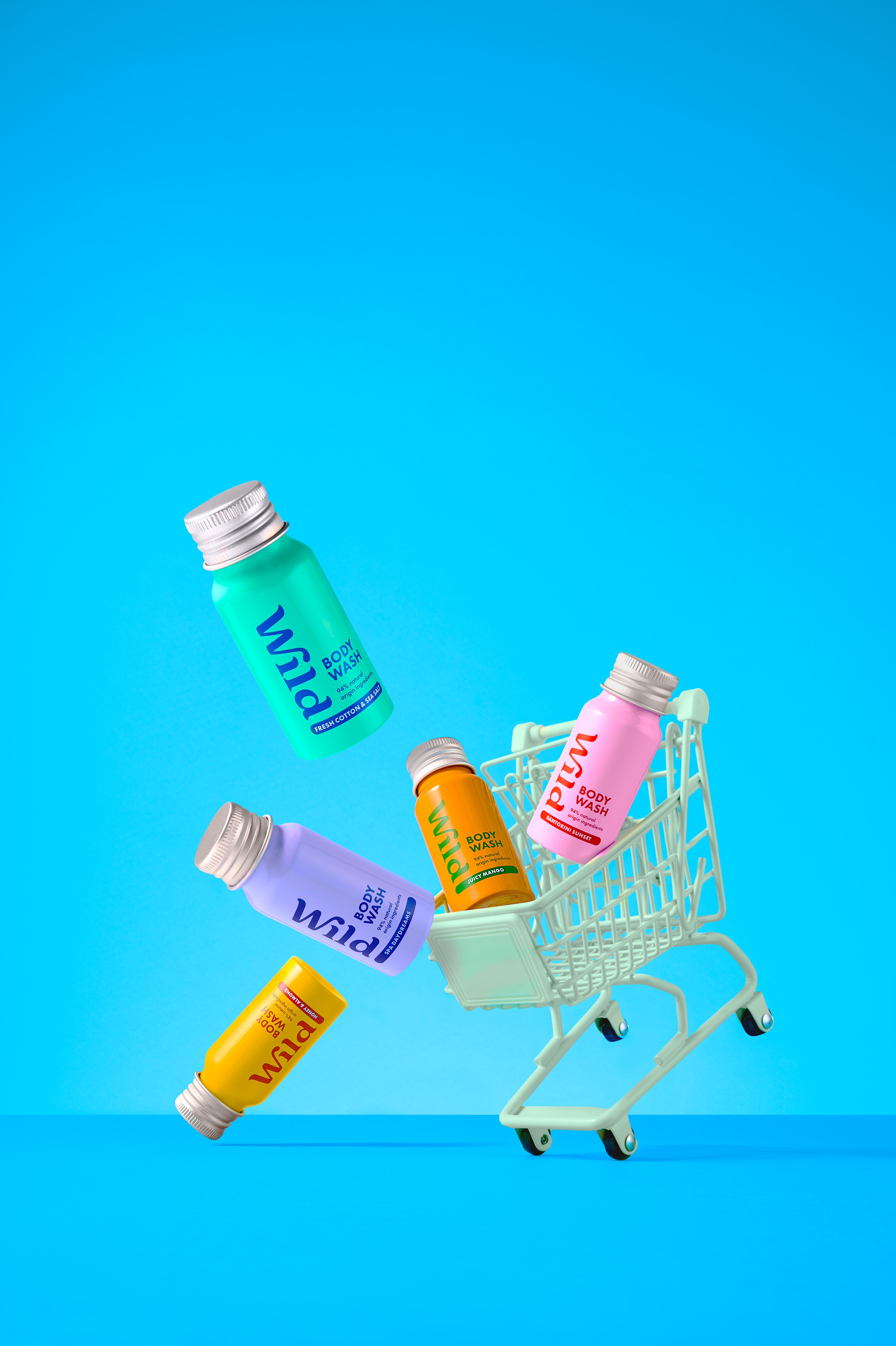 Caption: a shopping cart filled with bottles of medicine