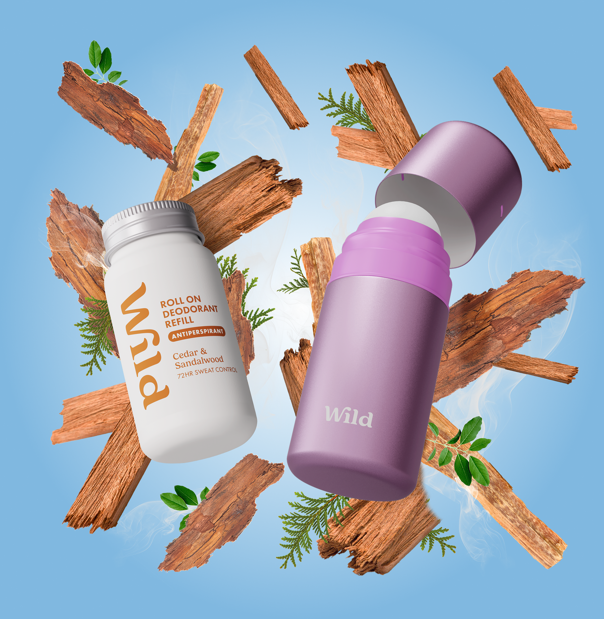 Bildunterschrift: Eine Flasche Vitaminöl und eine Flasche Vitaminöl auf blauem Hintergrund