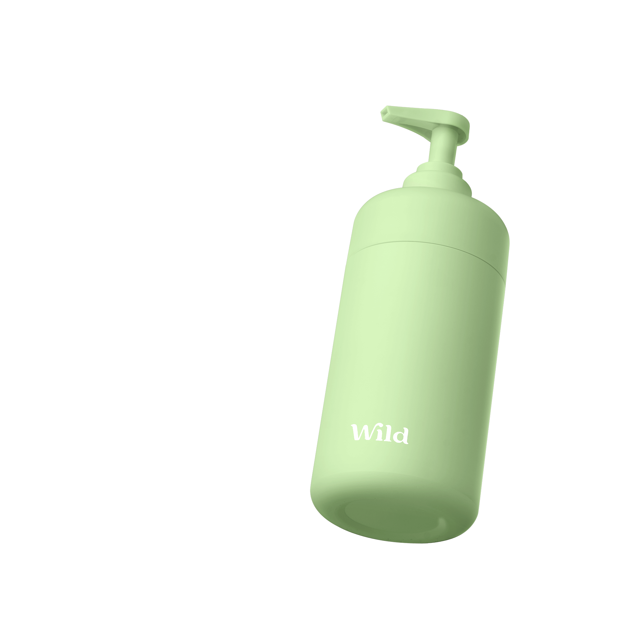 Caption: a green bottle with the word wild on it