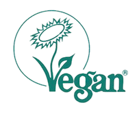 Caption: the vegan logo on a black background