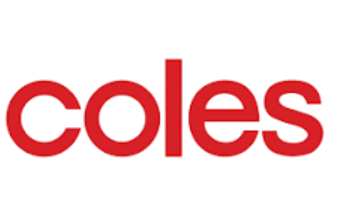 Caption: the coles logo on a black background