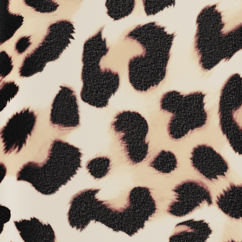 Caption: a black and white animal print pattern with black spots