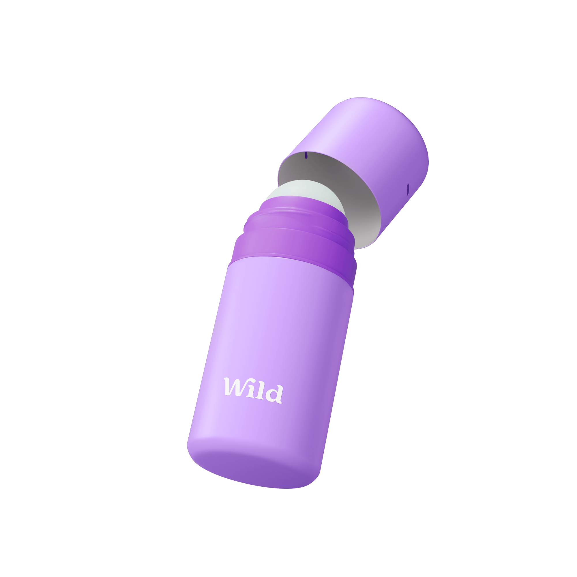 Caption: a purple water bottle with the word wild on it