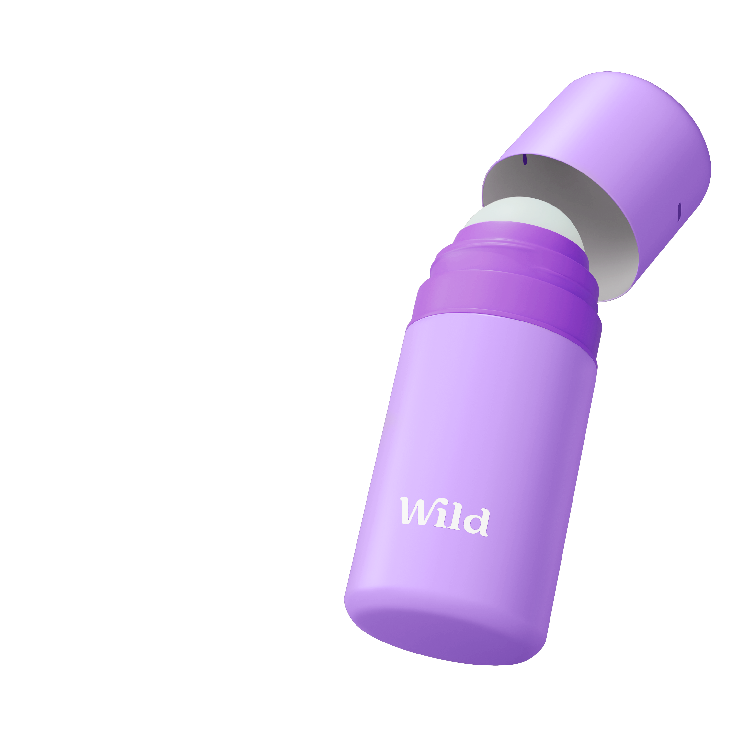 Didascalia: una bottiglia d'acqua viola con la scritta «wild»