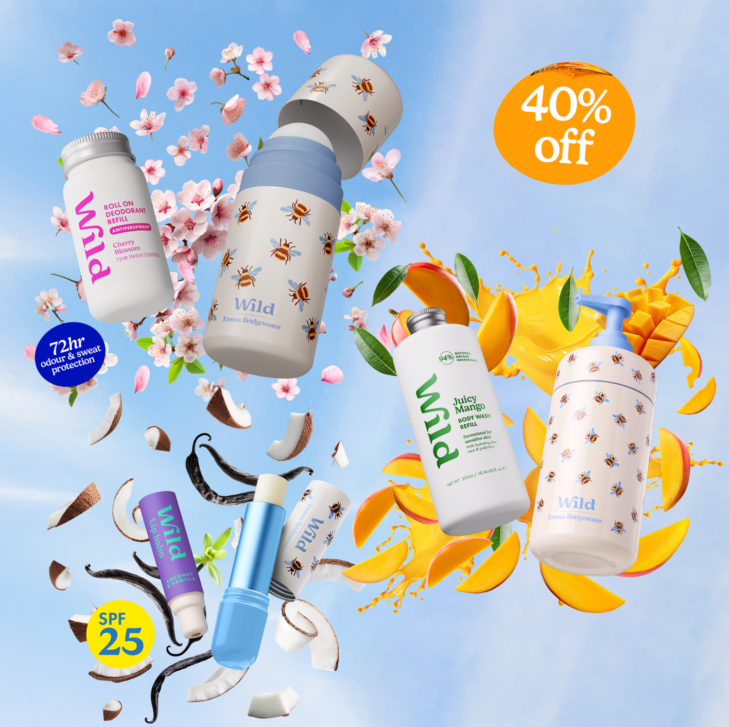 Caption: a group of bottles flying through the air