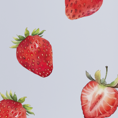 Caption: a group of strawberries flying through the air