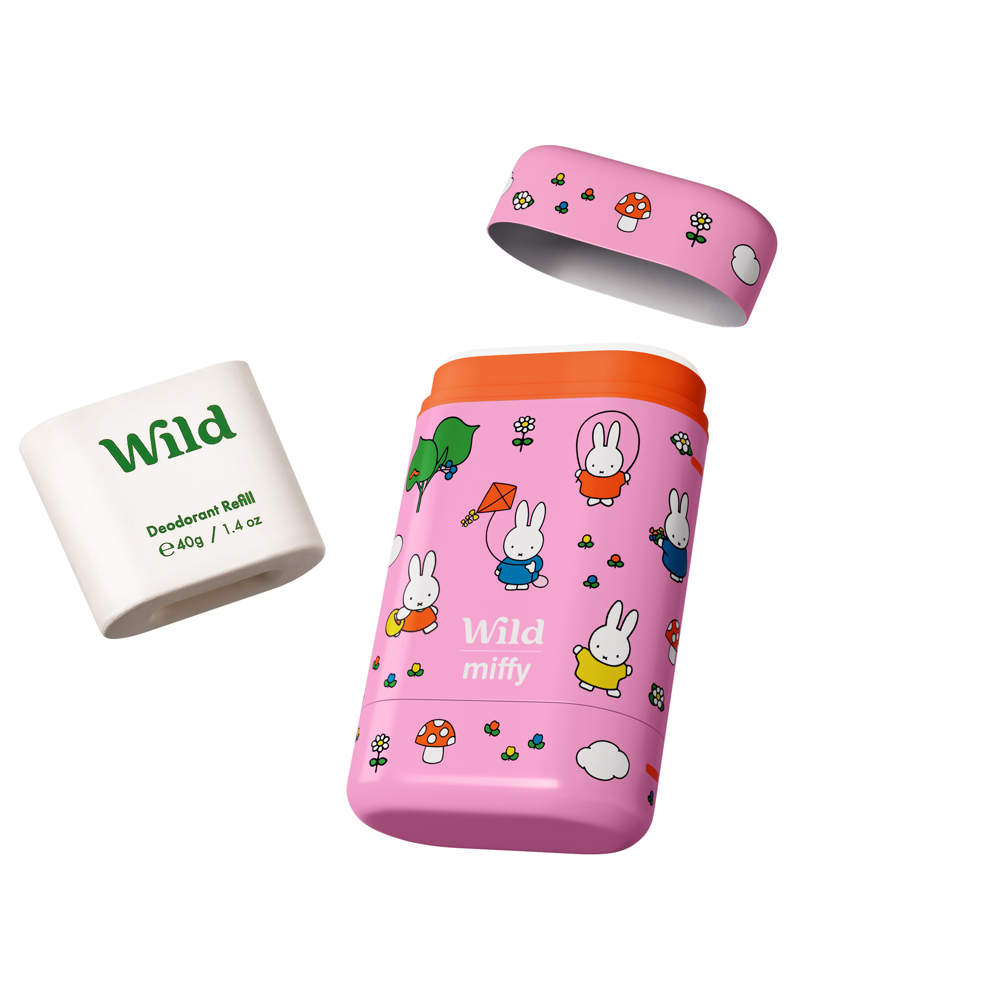 Caption: a pink case with a rabbit pattern and a pink band around it