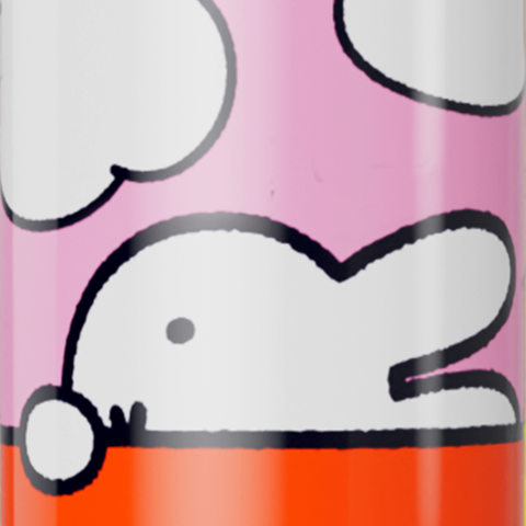 Caption: a can of soda with a picture of a dog on it