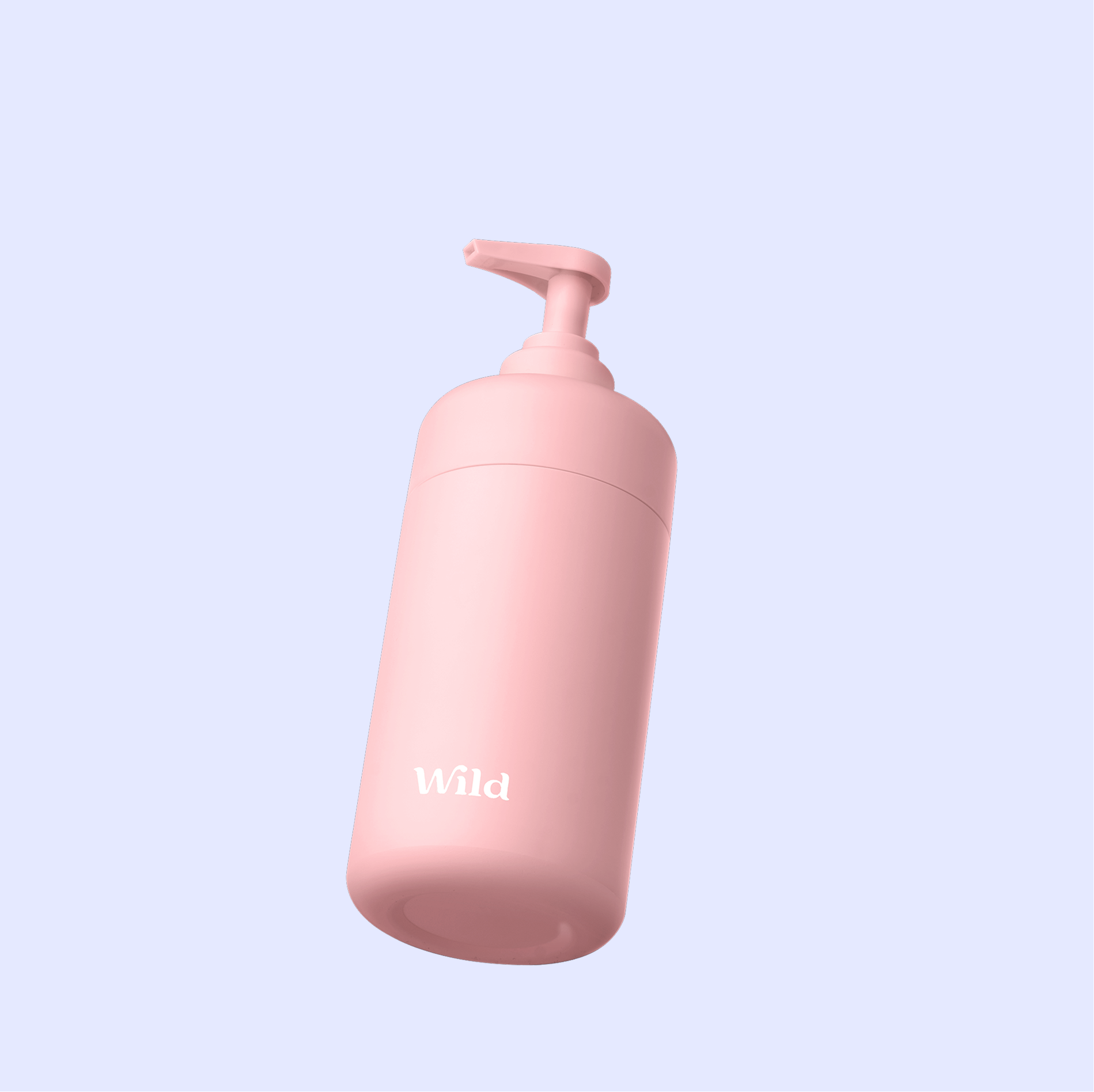 Caption: a pink water bottle floating in the air