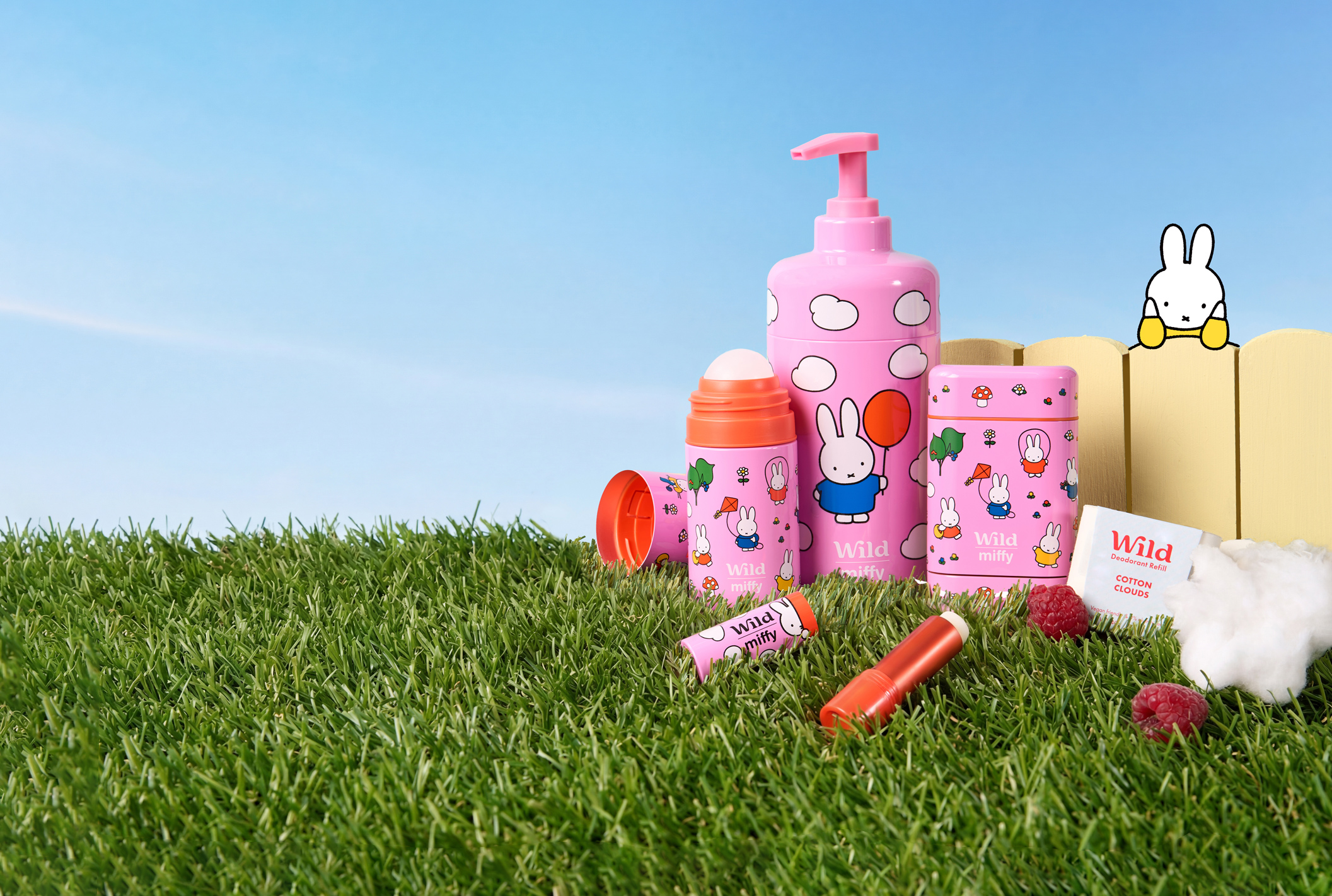 Caption: a little girl's bathroom set in the grass