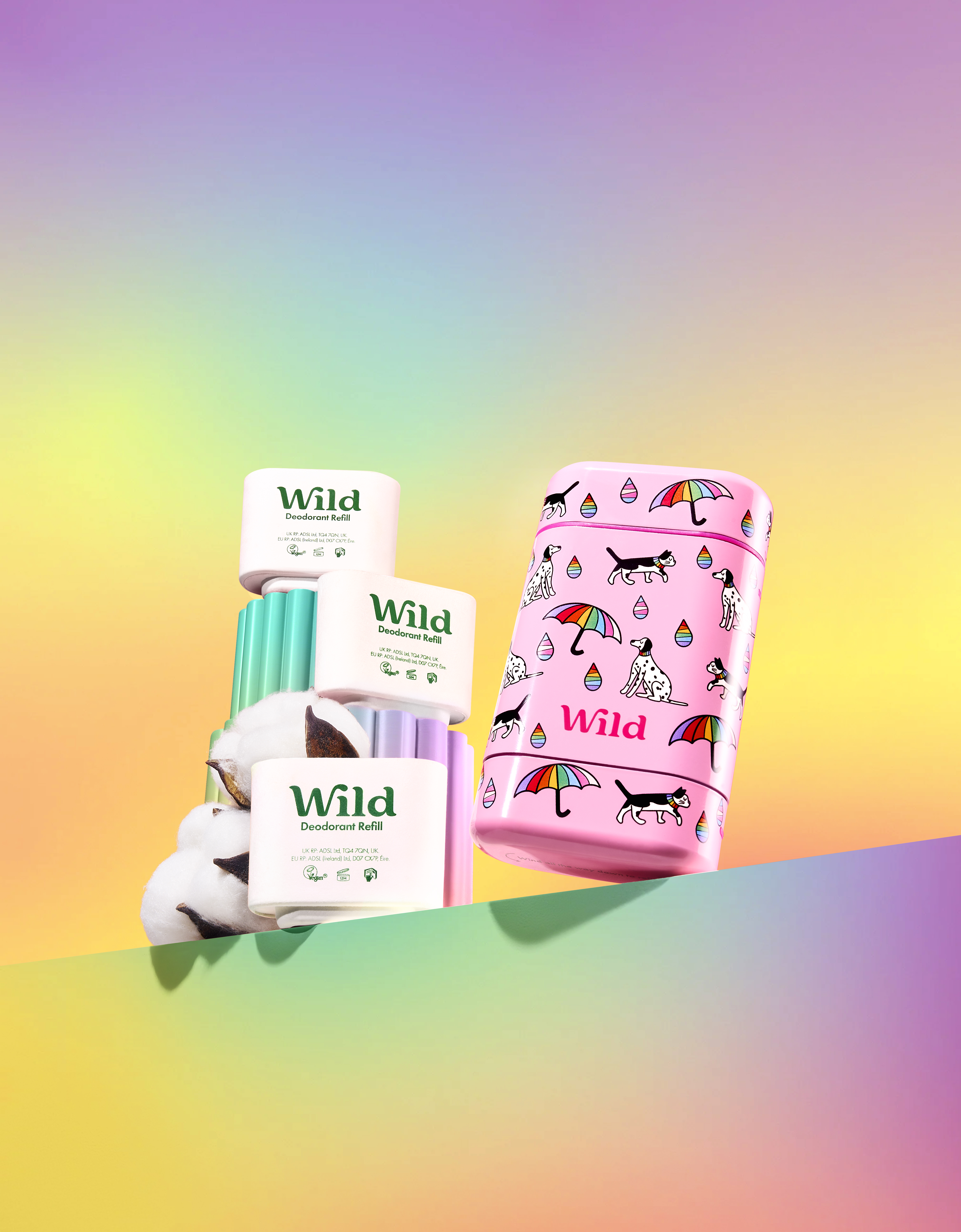 Caption: a colorful background with a variety of products on it