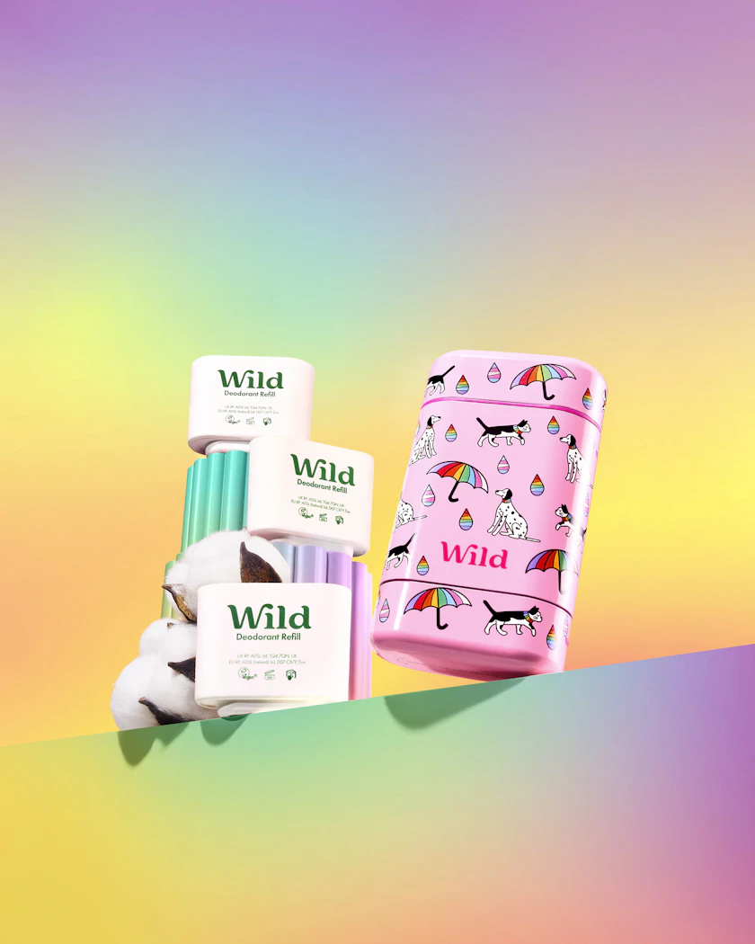 Caption: a colorful background with a variety of products on it