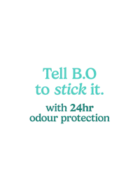 Caption: a sign that says tell b o to stick it with 24hr bodou protection