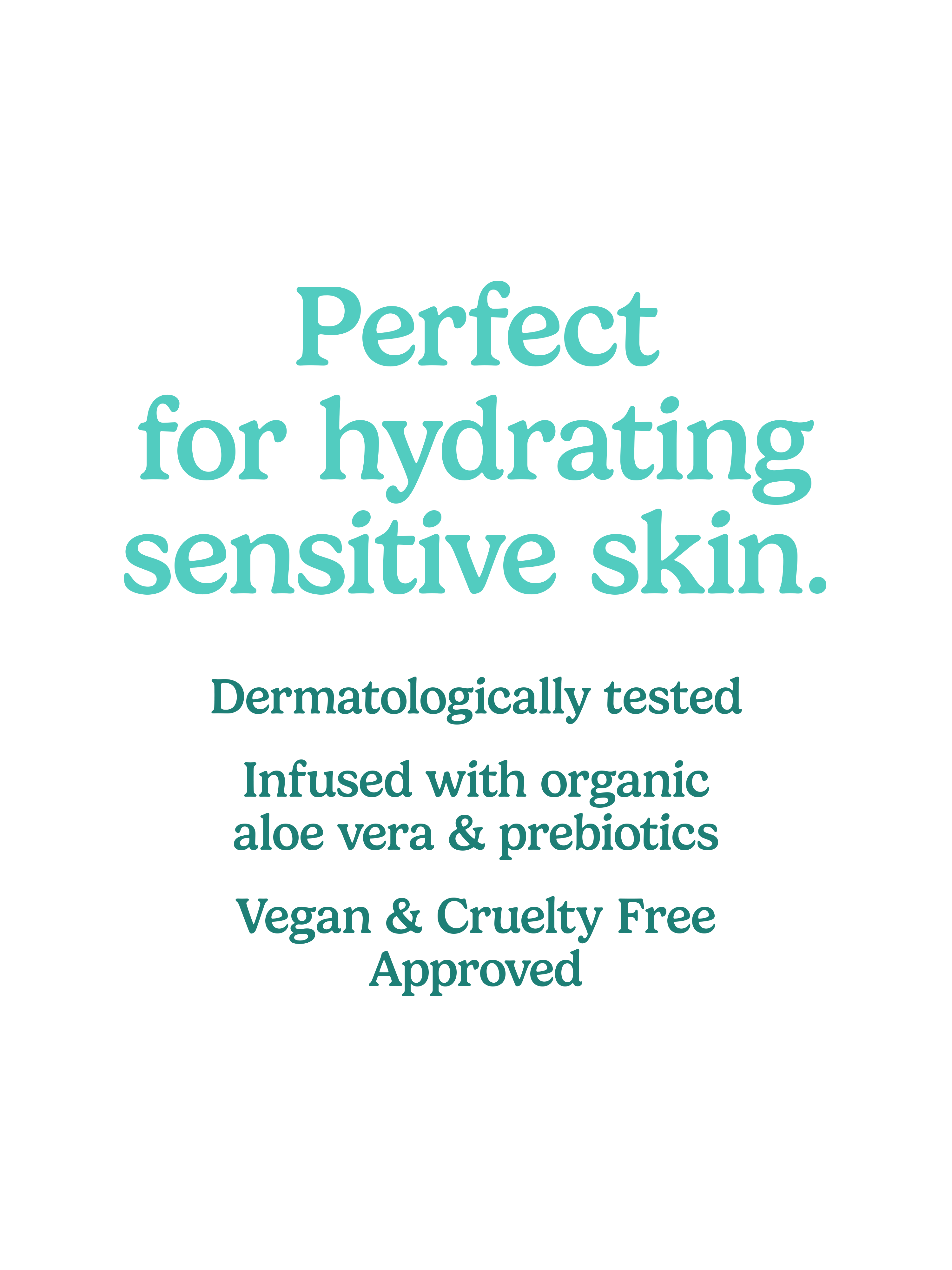 Caption: a black and white photo with the words perfect for hydrating sensitive skin