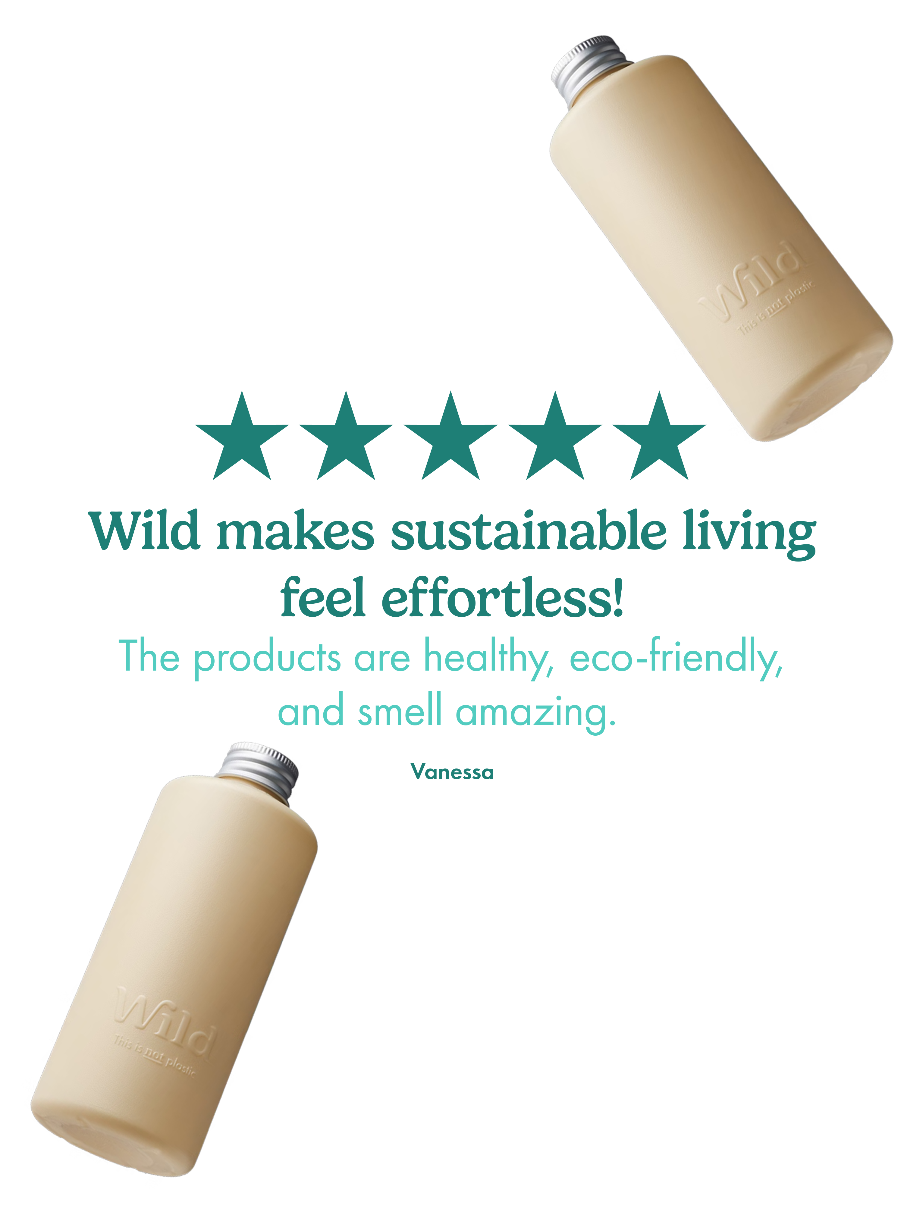 Caption: a bottle with three stars on it that says wild makes suitable living feel effort