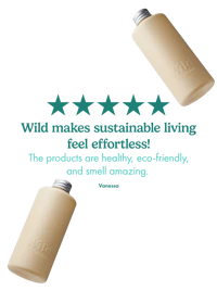 Caption: a bottle with three stars on it that says wild makes suitable living feel effort