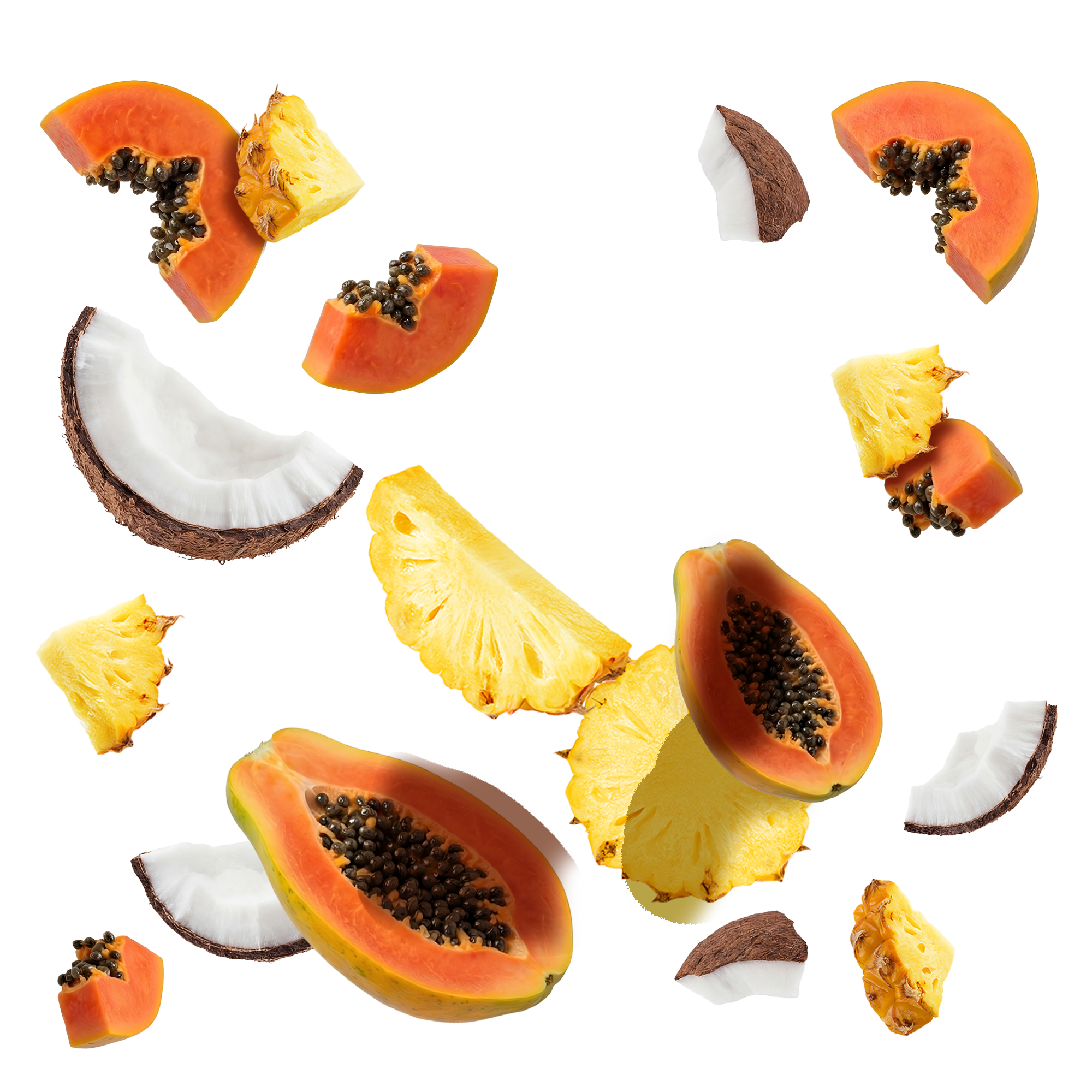 Caption: a cut up piece of fruit sitting on top of a table