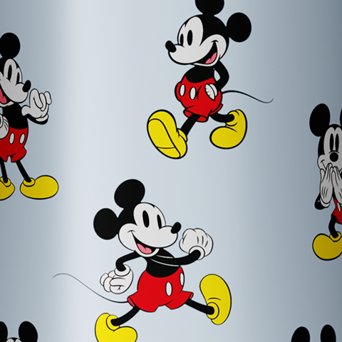 Bijschrift: een close-up van een Mickey Mouse-behang