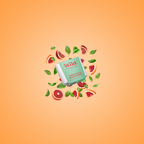 Caption: a book surrounded by fruit and leaves on an orange background