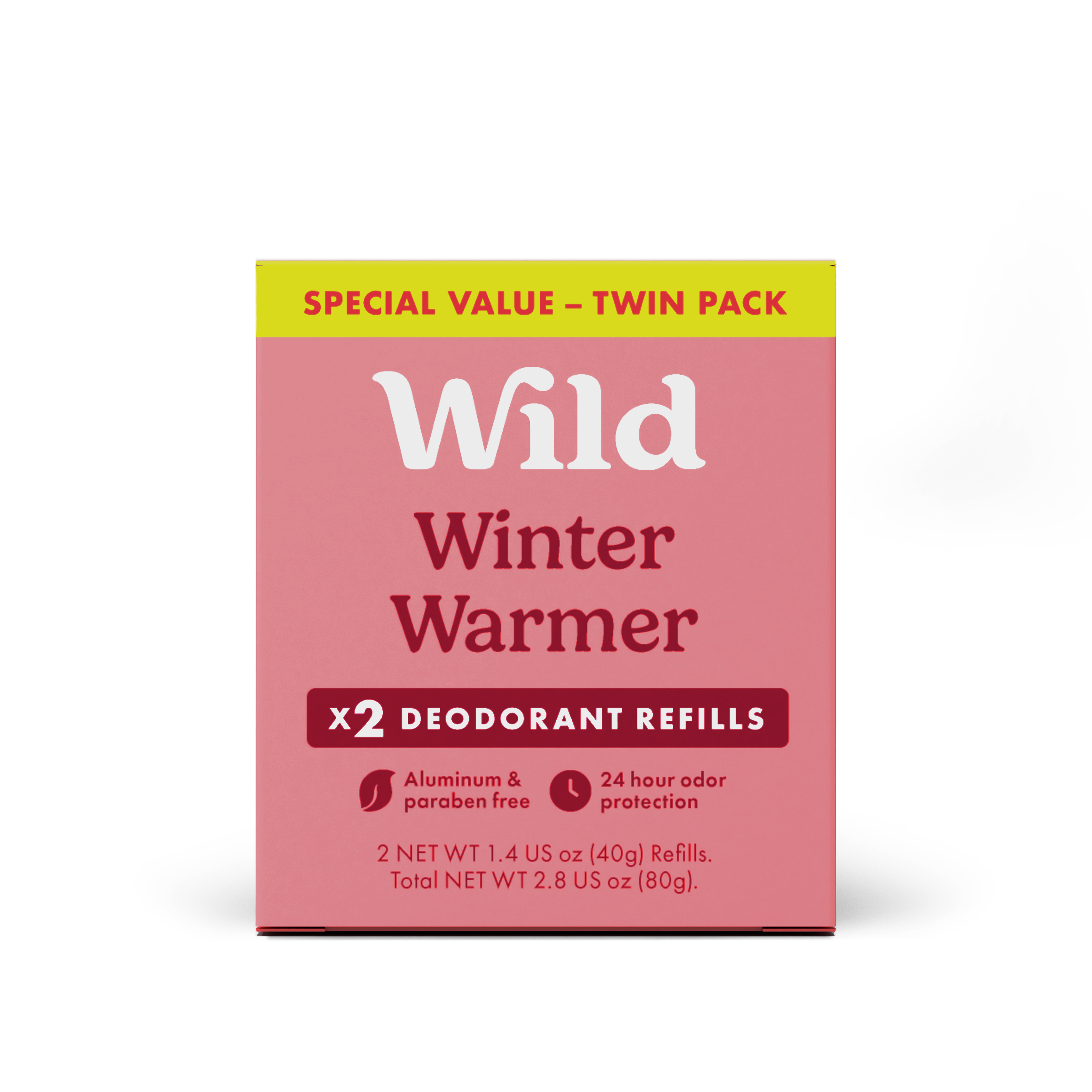 Caption: a box of wild winter warmer deodorant refills
