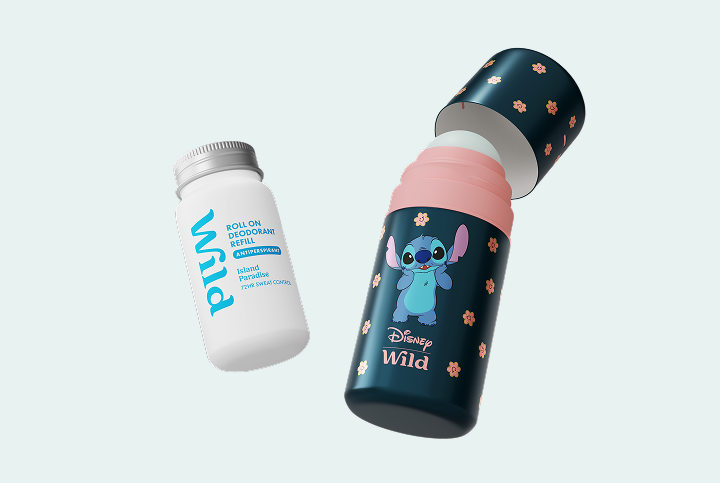 Caption: a bottle of baby powder next to a bottle of baby powder
