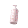 Caption: a pink bottle with pink flowers on it