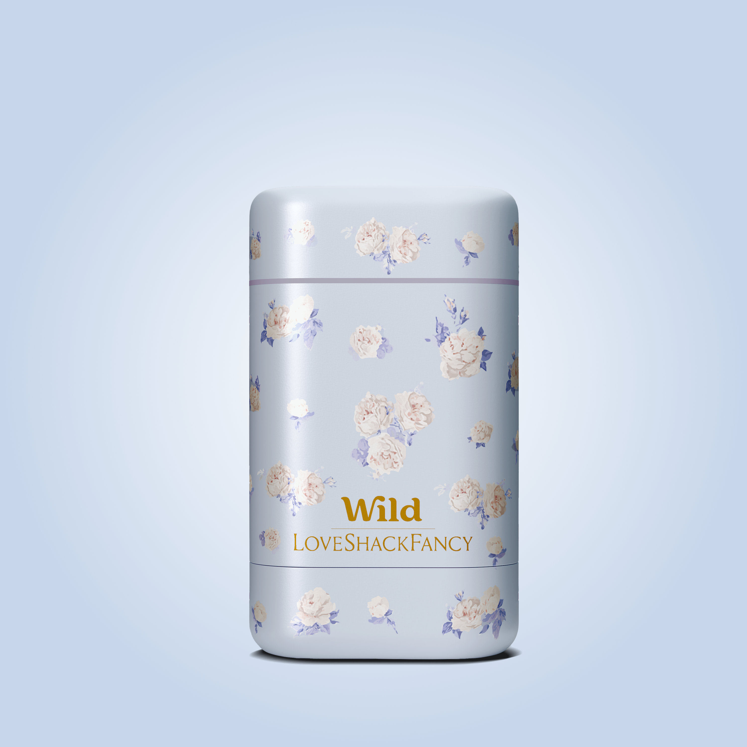 Caption: a can of wild loveshaciancy on a blue background