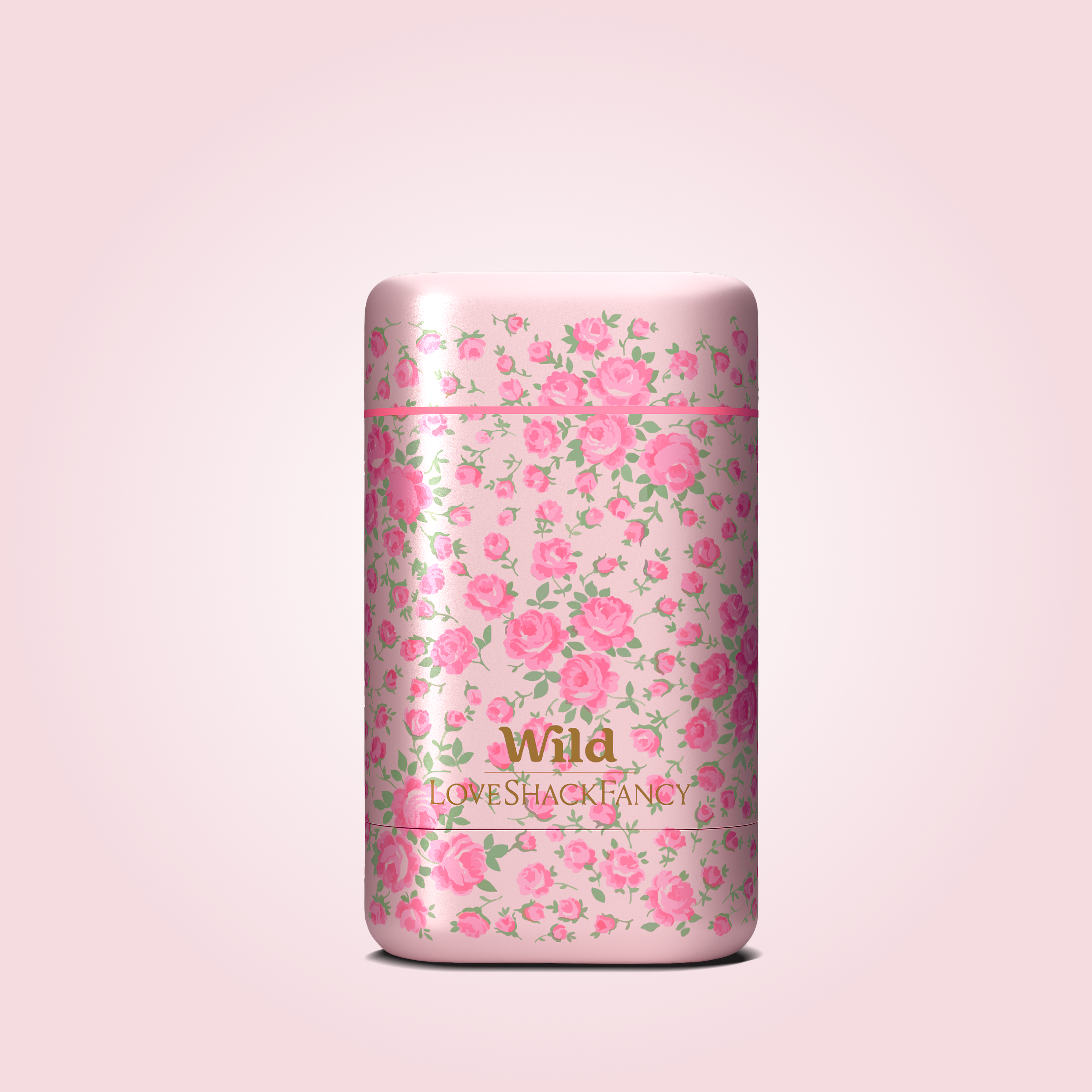 Caption: a can of wild love and money on a pink background