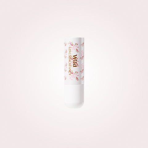 Caption: a tube of lip balm on a white background