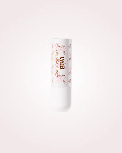 Caption: a tube of lip balm on a white background