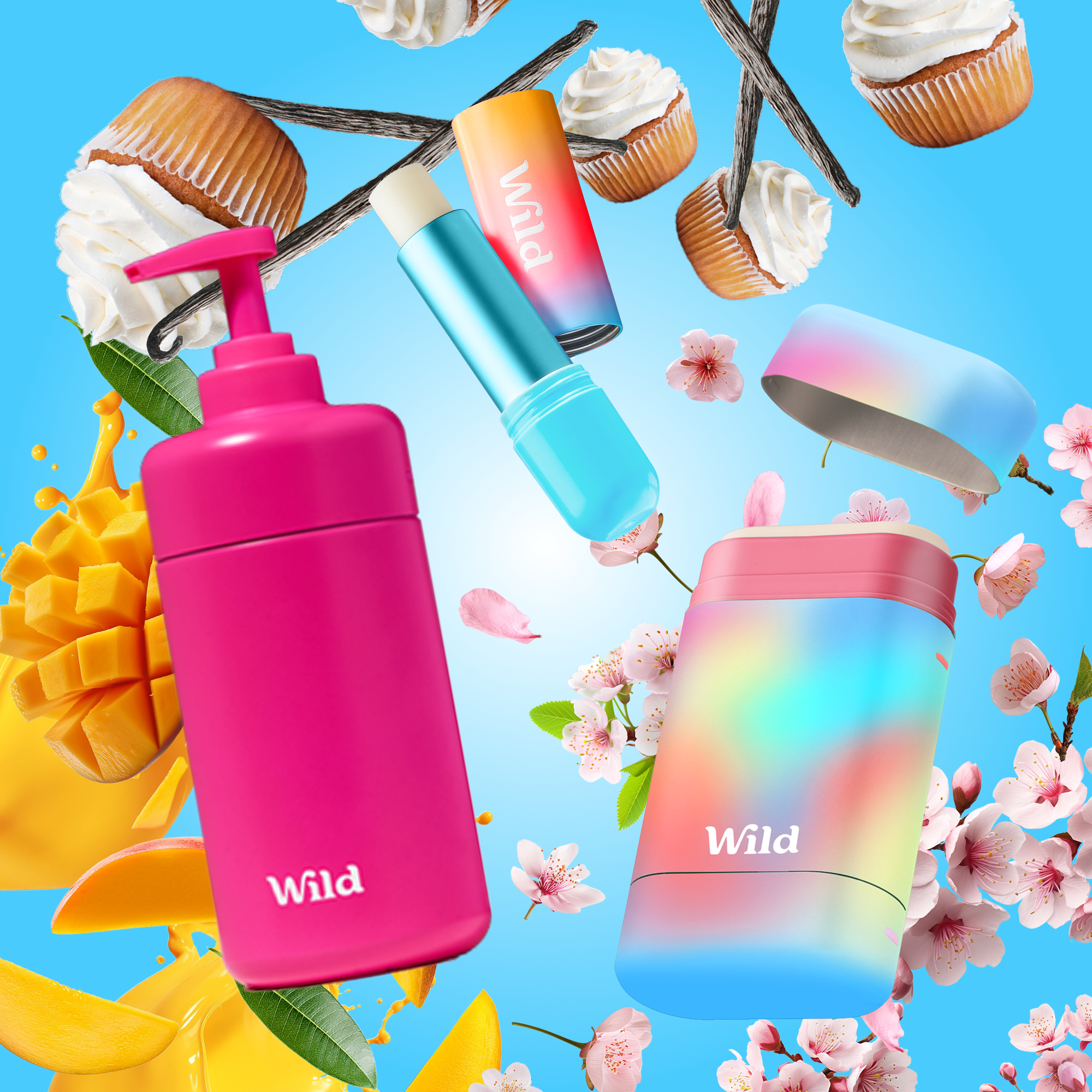 1 x Ombre Stick Deodorant Case 1 x Ombre Lip Balm Case 1 x Hot Pink Body Wash Case 1 x Cherry Blossom Stick Deodorant Refill 1 x Vanilla Frost Lip Balm Refill 1 x Juicy Mango Body Wash Refill